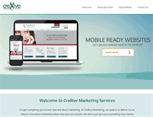 Tablet Screenshot of cre8ivemarketingservices.com